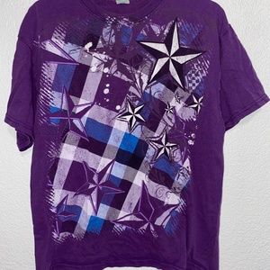 purple y2k star T-shirt